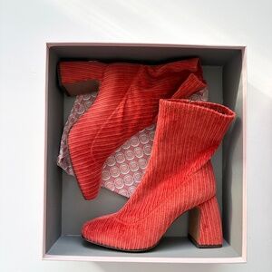 L’autre chose corduroy ankle boots